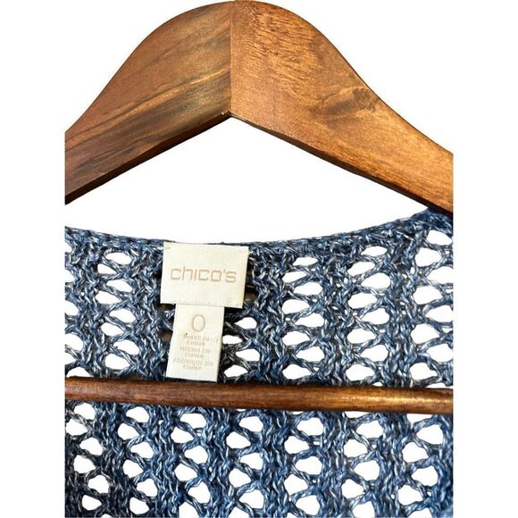 Chico's Gray and Blue Crew Neck Sweater - Picture 4 of 6